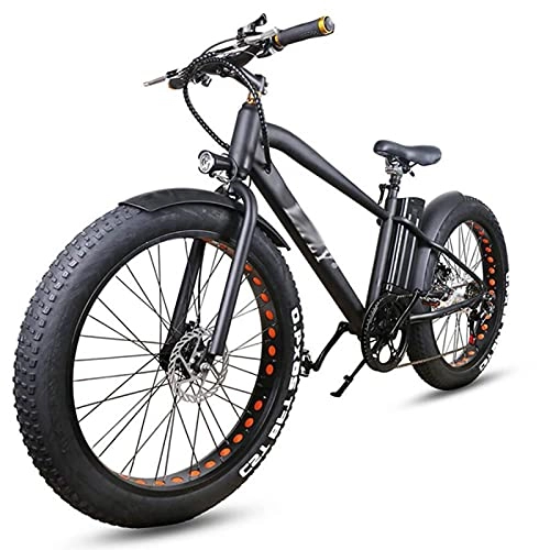 Electric Mountain Bike : WZW Mens Electric Bike 1000W 4.0 Fat Tire Mountain Ebike 48V / 17Ah Lithium Battery Electric Bicycle 6 Speed City E-Bike for Adults (Color : 48V 1000W)
