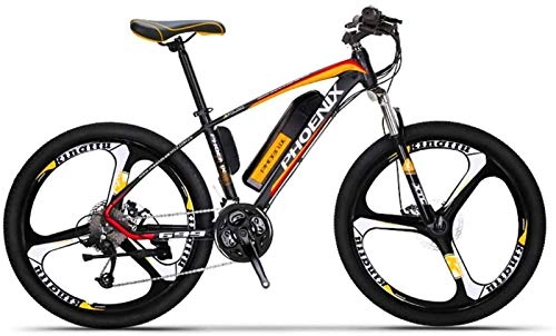 Electric Mountain Bike : ZJZ Adult Electric Mountain Bike, 250W Snow Bikes, Removable 36V 10AH Lithium Battery for, 27 speed Electric Bicycle, 26 Inch Magnesium Alloy Integrated Wheels