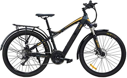 Electric Mountain Bike : ZJZ Mountain Electric Bike, 27.5 Inch Travel Electric Bicycle Dual Disc Brakes with Mobile Phone Size LCD Display 27 Speed Removable Battery City Electric Bike for Adults