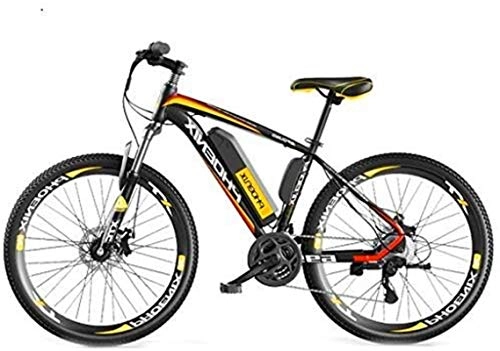 Electric Mountain Bike : ZMHVOL Ebikes, 26'' Electric Mountain Bike With Removable Large Capacity Lithium-Ion Battery (36V 250W), Electric Bike 27 Speed Gear For Outdoor Cycling Travel Work Out ZDWN (Color : Yellow)