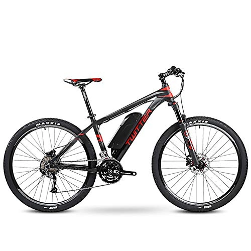 Electric Mountain Bike : ZS 27.5 Inch Mountain Electric Bicycle, 36V 10.4Ah Lithium Battery Dc Brushless Rear Drive Integrated Wheel Engine Black And Red, Red