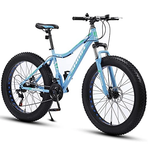 Fat Tyre Mountain Bike : 24 / 26-inch Mountain Bike, 4.0 Inch Thick Wheel Mountain Bikes, Adult Fat Tire Mountain Trail Bike, 7 / 21 / 24 / 27 / 30 Speed Bicycle With High Carbon Steel Frame Double Disc Brake