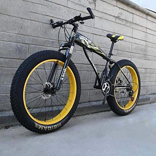 Fat Tyre Mountain Bike : 24" / 26" Mountain Bike, Big Wheel Snow Bike, 24-Speed Dual Disc Brake Racing Bike, Strong Shock-Absorbing Front Fork, Outdoor Off-Road Beach Bike (Color : E, Size : 26 inch)