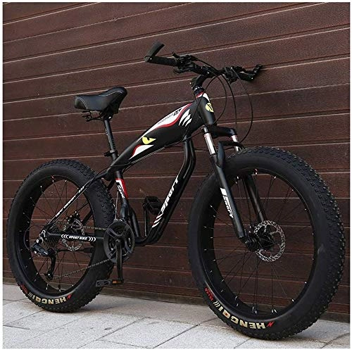 Fat Tyre Mountain Bike : 26 Inches Cross-country Mountain Bike, Fat Tire Hardtail Mountain Bicycle, Aluminum Frame Alpine Bicycle, Mens Womens Spoke Bicycle (Color : 24 speed)