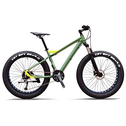 Fat Tyre Mountain Bike : 27-Speed Mountain Bikes, Professional 26 Inch Adult Fat Tire Hardtail Mountain Bike, Aluminum Frame Front Suspension All Terrain Bicycle, C FDWFN
