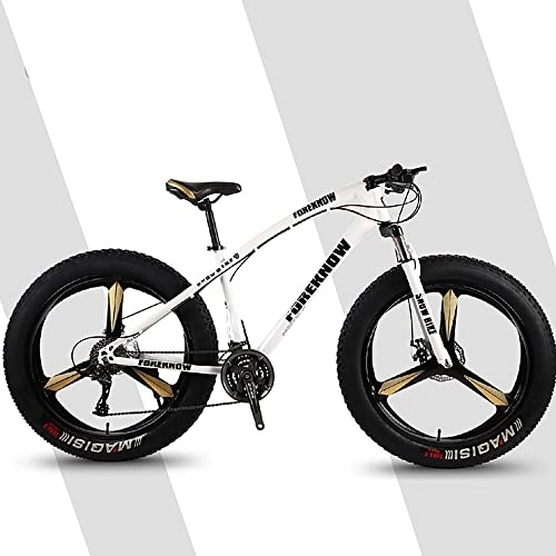 Fat Tyre Mountain Bike : Bananaww 20 / 24 / 26 * 4.0 Inch Thick Wheel Mountain Bikes, Adult Fat Tire Mountain Trail Bike, 7 / 21 / 24 / 27 / 30 Speed Bicycle, High-carbon Steel Frame, Mens Youth / Adult Fat Tire Mountain Bike