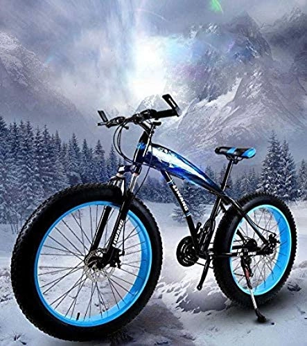 Fat Tyre Mountain Bike : baozge Mountain Bike Bicycle for Adults Men Women Fat Tire MBT Bike Hardtail High-Carbon Steel Frame And Shock-Absorbing Front Fork Dual Disc Brake-B_24 inch 24 speed