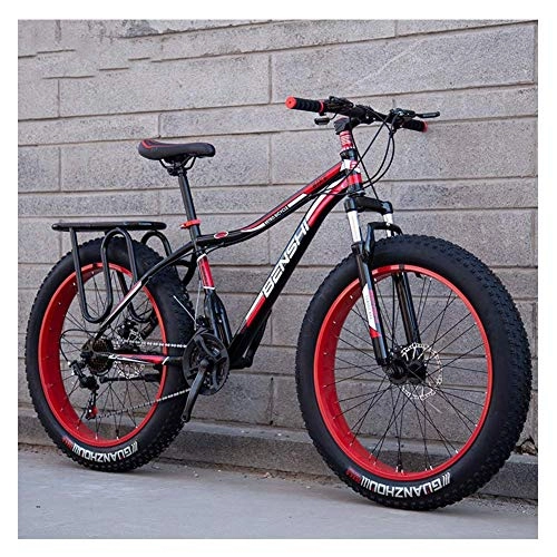Fat Tyre Mountain Bike : BCX Adult Fat Tire Mountain Bikes, Dual Disc Brake Hardtail Mountain Bike, Front Suspension Bicycle, Women All Terrain Mountain Bike, Orange A, 26 inch 27 Speed, Red a, 24 Inch 24 Speed