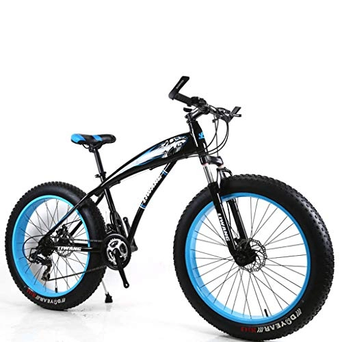 Fat Tyre Mountain Bike : Bdclr Suitable for height 57-69 inches, 27-speed snowmobile wide tire disc brakes shock absorber student bicycle mountain bike, Black, 26inch