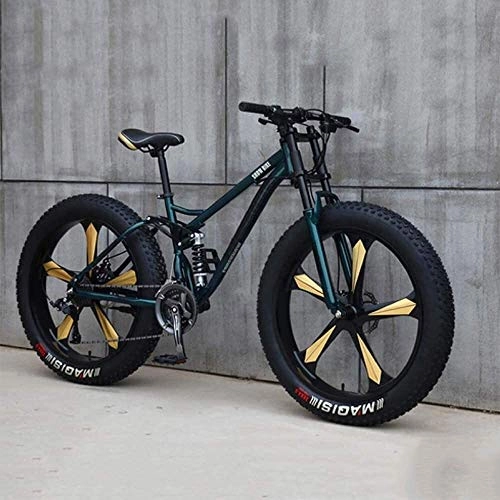 Fat Tyre Mountain Bike : Bike Bicycle, Mountain, 26 Inch 7 / 21 / 24 / 27 Speed, Men Women Student Variable Speed, Fat Tire Mens Mountain (Color : Cyan, Size : 7 Speed)