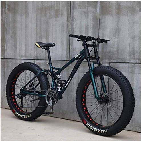 Fat Tyre Mountain Bike : BUK Citybike, CityräDerMTB bike 26 inch Fat Tire Hardtail mountain bike double suspension frame and suspension fork all terrain mountain bike-J_26Inch 21 speed