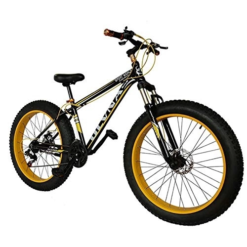 Fat Tyre Mountain Bike : CHHD Fat Bike 26 Wheel Size And Men Gender Fat Bicycle From Snow Bike, Fashion Mtb 21 Speed Full Suspension Steel Double Disc Brake Mountain Bike Mtb Bicycle, A2