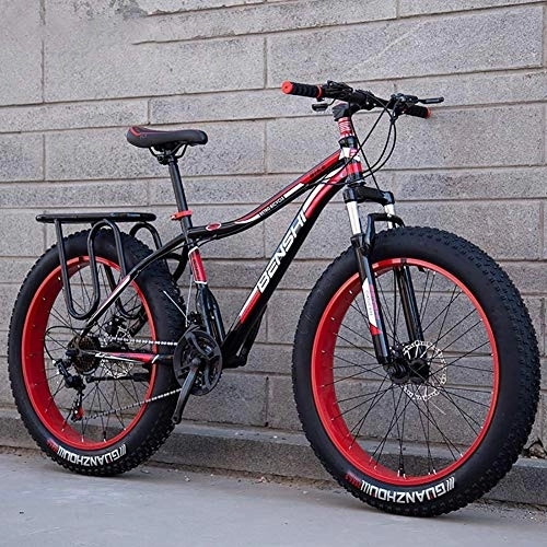 Fat Tyre Mountain Bike : CHHD Fat Man Wide And Thick Mountain Bike Big Tire Variable Speed Shock Absorber Snow Bike Beach Off-Road Adult Men And Women Double Car, A1, 26