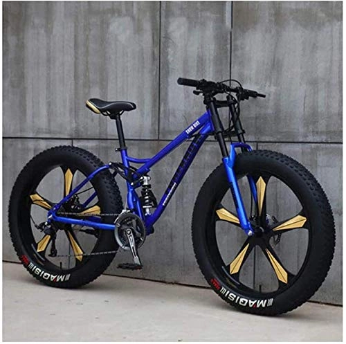 Fat Tyre Mountain Bike : City Bicycle Bike, CityräDerMTB bike 26 inch Fat Tire Hardtail mountain bike double suspension frame and suspension fork all terrain mountain bike-F_26Inch 24 speed