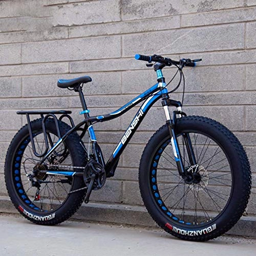 Fat Tyre Mountain Bike : Cloth-YG Mens Fat Tire Mountain Bike, Beach Snow Bike, Lightweight High-Carbon Steel Frame Bicycle, Double Disc Brake Cruiser Bikes, 24 Inch Wheels, C, 21 speed