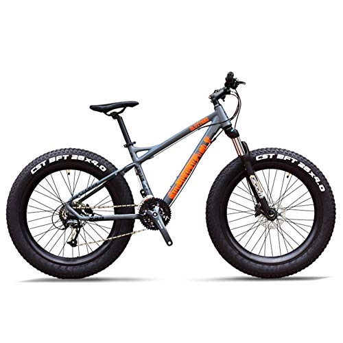 Fat Tyre Mountain Bike : Cxmm 27-Speed Mountain Bikes, Professional 26 inch Adult Fat Tire Hardtail Mountain Bike, Aluminum Frame Front Suspension All Terrain Bicycle, D