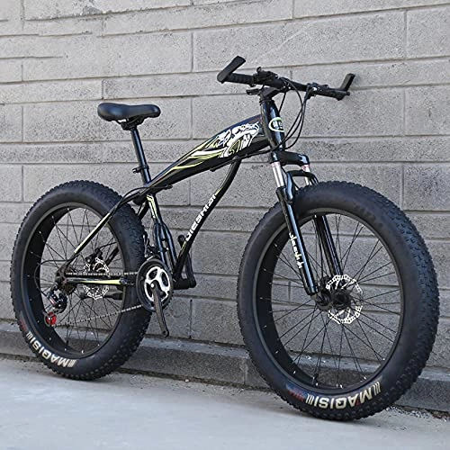 Fat Tyre Mountain Bike : DANYCU 26 Inch Mountain Bike Bicycle for Mens, 4.0 Fat Tire Bike, Beach Snow All Terrain MTB, Off-Road Variable Speed Bike with Shock Absorber Fork, Maximum Load 200kg, E, 21 speed