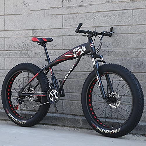 Fat Tyre Mountain Bike : DANYCU Adult Mountain Bike Bicycle 26 Inch Thick Wheel Bikes Dual Disc Brake Bicycle, High-carbon Steel Frame, Fat Tire Hardtail Mountain Bike, C, 30 speed