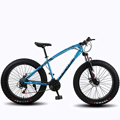 Fat Tyre Mountain Bike : Dengjiam Bicycle 26 Inch 24 Inch Snowmobile 4.0 Fat Tire Variable Speed Mountain Bike Off-Road Atv Custom Gift-Starry_Blue_24_Inch_21