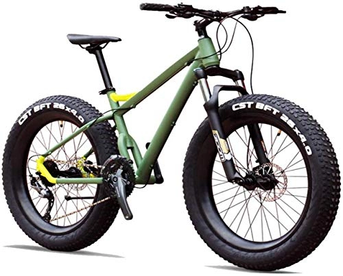 Fat Tyre Mountain Bike : DIMPLEYA 27-Speed Mountain Bikes, Professional 26 Inch Adult Fat Tire Bike, Aluminum Frame Front Suspension All Terrain Bicycle, B