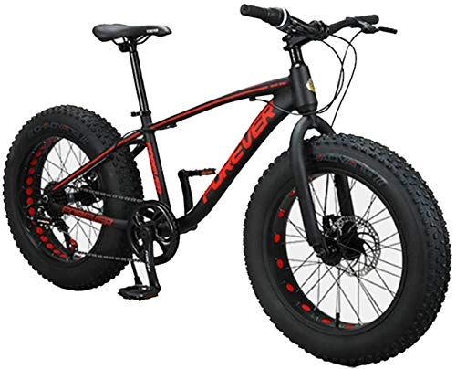 Fat Tyre Mountain Bike : DIMPLEYA Kids Mountain Bikes, 20 Inch 9-Speed Fat Tire Anti-Slip Bicycle, Hardtail Mountain Bike, Red, Black