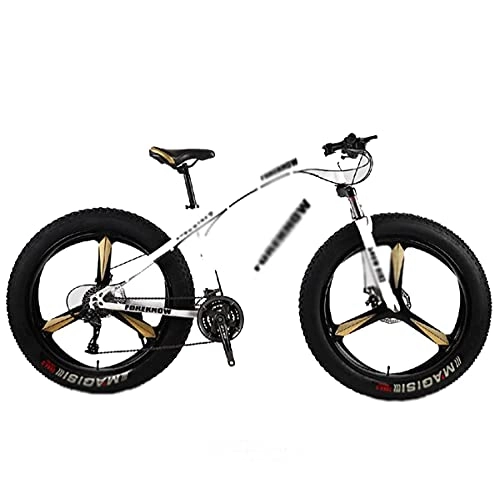 Fat Tyre Mountain Bike : FBDGNG 26 Inch Mountain Bike For Adult 21 / 24 / 27 Speeds Man And Woman Bicycles Carbon Steel Frame With Dual Disc Brake(Size:24 Speed, Color:Black)