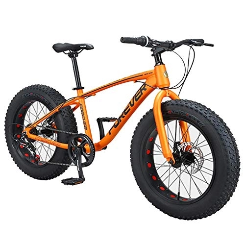 Fat Tyre Mountain Bike : GJZM Kids Mountain Bikes, 20 Inch 9-Speed Fat Tire Anti-Slip Bikes, Aluminum Frame Dual Disc Brake Bicycle, Hardtail Mountain Bike, Red