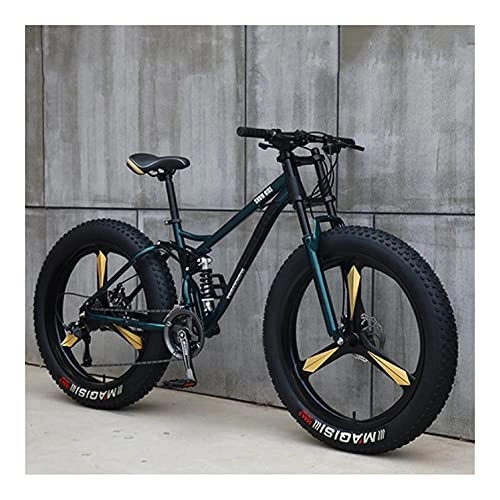 Fat Tyre Mountain Bike : GUHUIHE 26 Inch Wheel 27 Speed Adult Mountain Fat Bike Variable Speed Road Bicycle Off-road Snowmobile Men Outdoor Ride MTB (Color : Black 5 knife wheel, Size : 7 Speed)