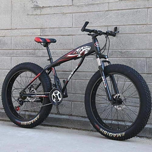 Fat Tyre Mountain Bike : HCMNME durable bicycle Mountain Bike Bicycle for Adults Men Women, Fat Tire MBT Bike, Hardtail High-Carbon Steel Frame And Shock-Absorbing Front Fork, Dual Disc Brake Alloy frame with Disc Brake