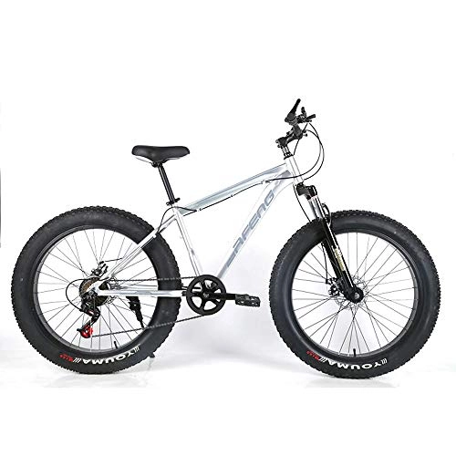 Fat Tyre Mountain Bike : hj Mountain Bike, 26 Inch Aluminum Alloy Variable Speed Snow Beach Bike 4.0 Widen Mountain 21 Speed Mountain Bicycle