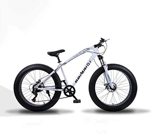 Fat Tyre Mountain Bike : kaige Bikes 26 Inch Fat Tire Hardtail Mountain Bike Dual Suspension Frame And Suspension Fork All Terrain Bicycle Men's And Women Adult 5-25 (Color : 7 Speed, Size : Silver spoke) WKY