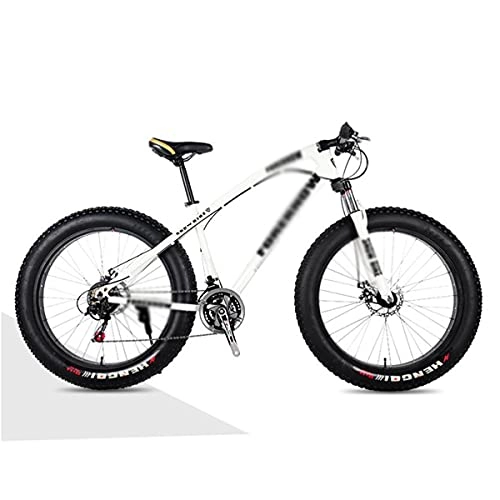 Fat Tyre Mountain Bike : Kays 26 Inch Mountain Bike Carbon Steel MTB Bicycle With Disc-Brake Suspension Fork Cycling Urban Commuter City Bicycle(Size:24 Speed, Color:White)