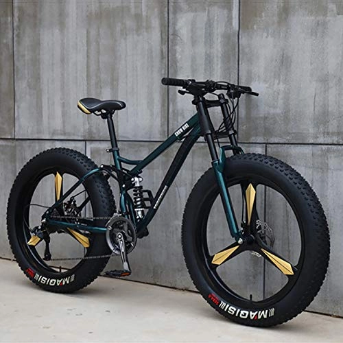 Fat Tyre Mountain Bike : KKLTDI Bicycle, Men Women Student Variable Speed Bike, Fat Tire Mountain Bike, 26 Inch Variable Speed Mountain Bikes Cyan 3 Spoke 26", 21-speed