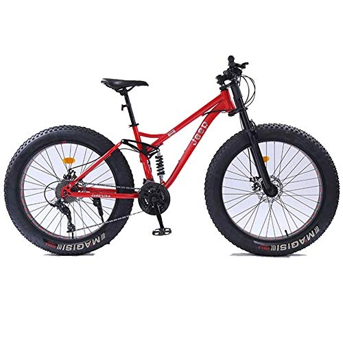 Fat Tyre Mountain Bike : LFEWOZ Trail Bike 27 Speed Fat Tire Mountain Bikes 26 Inch Wheel MTB Bicycles for Adult Men Adjustable Seat Bicycle Beach Snowmobile Cruiser Bikes City Bike