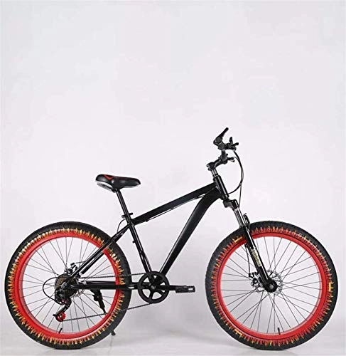 Fat Tyre Mountain Bike : Lightweight， Mens Adult Fat Tire Mountain Bike, Double Disc Brake Beach Snow Bicycle, High-Carbon Steel Frame Cruiser Bikes, 26 Inch Flame Wheels Inventory clearance ( Color : E , Size : 30 speed )
