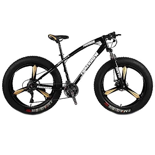 Fat Tyre Mountain Bike : LILIS Mountain Bike Folding Bike Bicycle MTB Adult Beach Bike Snowmobile Bicycles Mountain Bikes For Men And Women 26IN Wheels Adjustable Speed Double Disc Brake (Color : Black, Size : 24 speed)