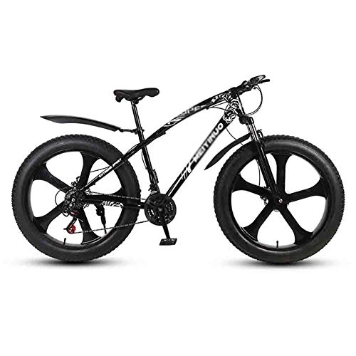 Fat Tyre Mountain Bike : LILIS Mountain Bike Folding Bike Bicycle MTB Adult Mountain Bikes Beach Bike Snowmobile Bicycles Big Tire For Men And Women 26IN Wheels Double Disc Brake (Color : Black, Size : 27 speed)