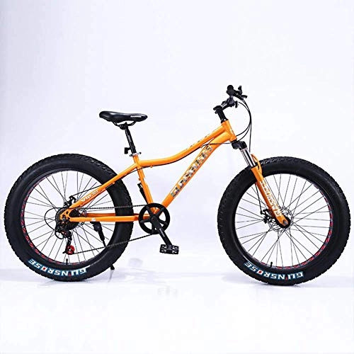 Fat Tyre Mountain Bike : Llpeng 26 Inch 4.0 Fat Tire Snowmobile, Variable Speed Mountain Bike, 7 / 21 / 24 / 27 / 30 Speed, for Men, Women, Students, Orange, 21