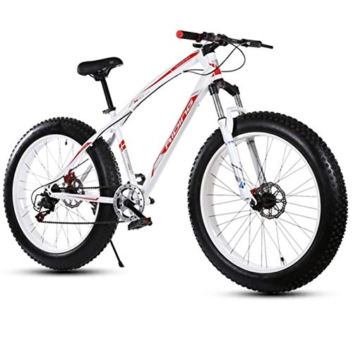 Fat Tyre Mountain Bike : LYRWISHJD 20 Inch Fat Tire Bicycle Mountain Beach Snow Bike For Adults, PC Widened Anti-skid Scooter 27 Speed Gear EBike With Seat Adjustable Height (Size : 20 inch, 速度 Speed : 27 Speed)