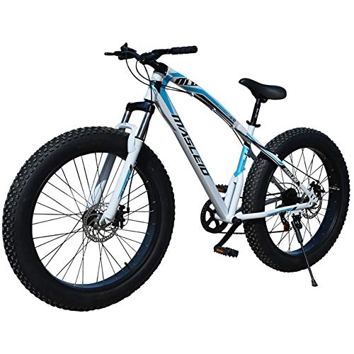 Fat Tyre Mountain Bike : LYRWISHJD 26 Inch Fat Tire Mountain Bike Adult Bike, adult Mountain Bike High-Carbon Steel Frame Double Disc Brake Bicycles Exercise Bikes Cruiser Bicycle (Size : 26 inch, 速度 Speed : 21 Speed)