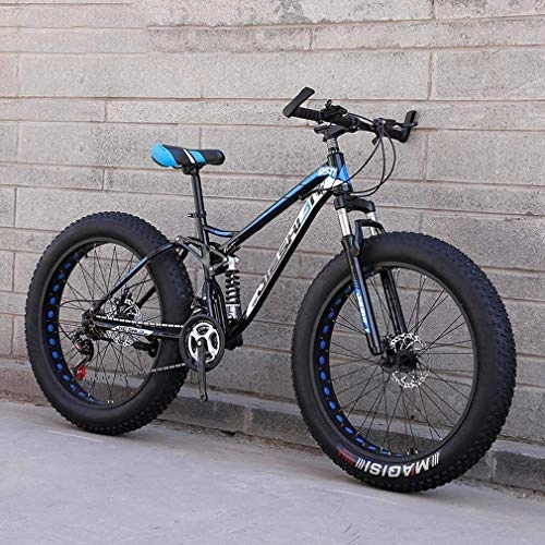 Fat Tyre Mountain Bike : MAMINGBO Adult Fat Tire Mountain Bike, Off-Road Snow Bike, Double Disc Brake Cruiser Bikes, Beach Bicycle 24 Inch Wheels, Size:24 speed, Colour:F (Color : D, Size : 7 speed)