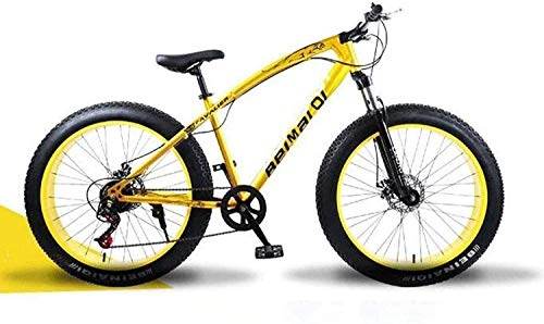 Fat Tyre Mountain Bike : MG Mountain Bikes, 26 Inch Fat Tire Hardtail Mountain Bike, Dual Suspension Frame and Fork All Terrain Bicycle, Men's and Women Adult 6-6, Gold spoke, 24 speed