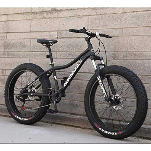 Fat Tyre Mountain Bike : MJY Mountain Bikes, 26Inch Fat Tire Hardtail Snowmobile, Dual Suspension Frame and Suspension Fork All Terrain Men's Mountain Bicycle Adult 6-11, 24Speed