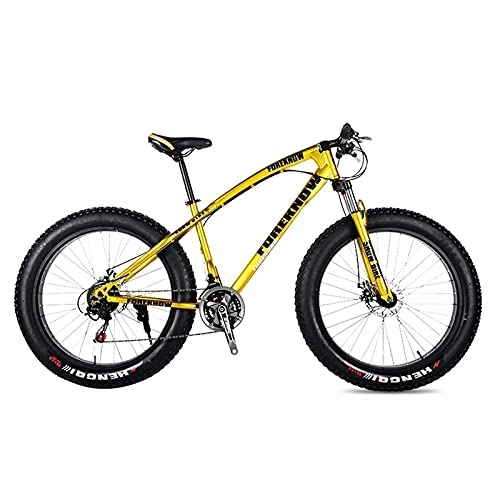 Fat Tyre Mountain Bike : Mountain Bike, Adult 24 Inch 21 / 24 / 27 Speed Men's Women's Oil Spring Fork Front Fork Blue-20 21 Speeds (Yellow 20 24 Speeds)