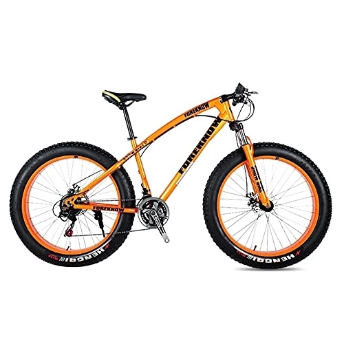 Fat Tyre Mountain Bike : Mountain Bike, Adult Road Bicycle 24 Inch 21 / 24 / 27 Speed Men Woman Oil Spring Fork Front Fork Ride blue-20 21 speed (Orange 26 24 speed)