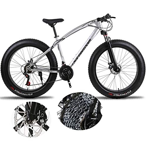 Fat Tyre Mountain Bike : NYANGLI Fat Tire Mens Mountain Bike, Outdoor Cycling, 26-Inch / Medium High-Tensile Steel Frame, 21 / 24 / 27Speed, 26-Inch Wheels, 26 inch, 24speed