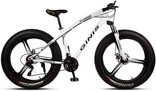 Fat Tyre Mountain Bike : PARTAS Travel Convenience Commute - Fat Tire Mountain Bike Off-Road Beach Snow Bike 21 / 24 / 27 / 30 Speed Speed Mountain Bike 4.0 Wide Tire, Suitable for Advanced Riders and Beginners