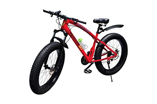 Fat Tyre Mountain Bike : Phantom Set Fat Bike 26 Inch 21 Speed Shimano Fat Mountain Bike, red, L