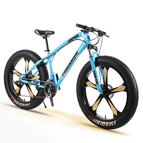 Fat Tyre Mountain Bike : QIMENG 26 Inch Mountain Bikes Hardtail Mountain Bikes Fat Tire High-Carbon Steel Frame 7 / 21 / 24 / 27 Speed Dual Disc Brake Wheels Suspension Fork Suitable for Height 160-185CM, S, 21 speed