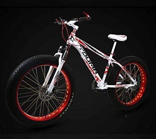 Fat Tyre Mountain Bike : QZ 26 Inch Bicycle Mountain Bike for Adults Men Women Fat Tire Mens MBT Bike, with Aluminum Alloy Wheels And Double Disc Brake, Size:21 speed, Colour:B (Color : D, Size : 27 speed)